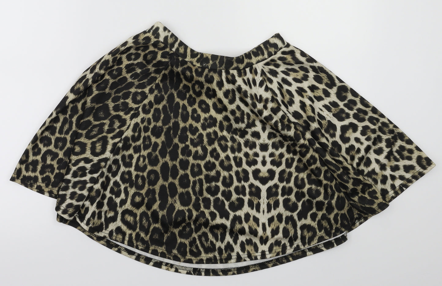 River Island Womens Brown Animal Print  Flare Skirt Size 8  - Stretch waistband