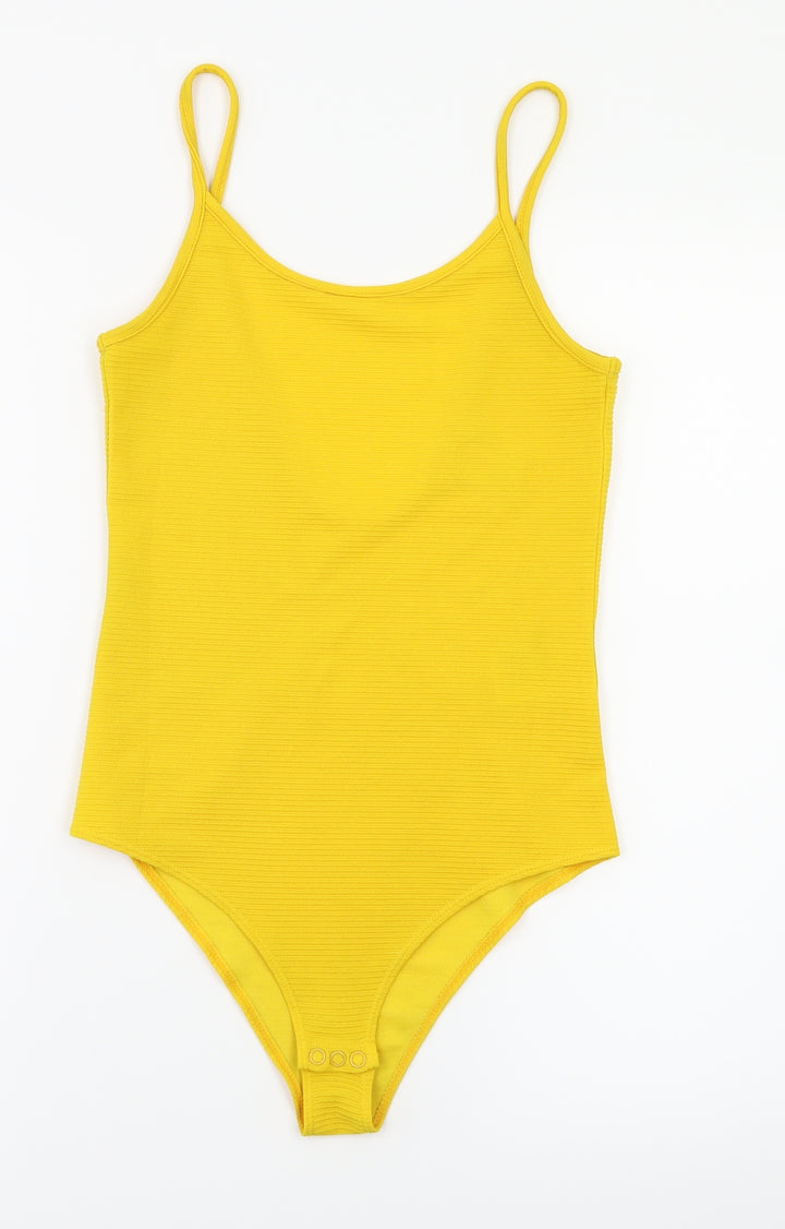 H&M Womens White Ikat Bodysuit One-Piece Size 8