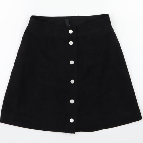 H&M Womens Black   A-Line Skirt Size 8
