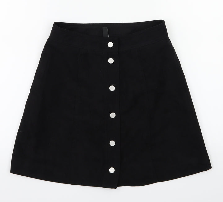 H&M Womens Black A-Line Skirt Size 8