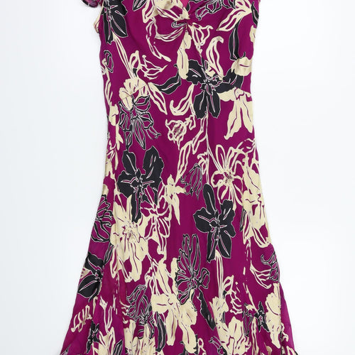 cc Womens Purple Floral  Fit & Flare  Size 10