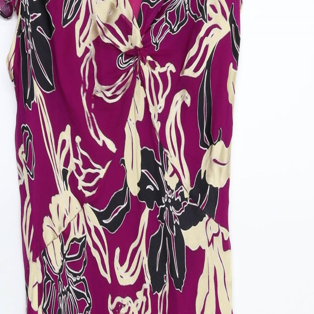 cc Womens Purple Floral  Fit & Flare  Size 10