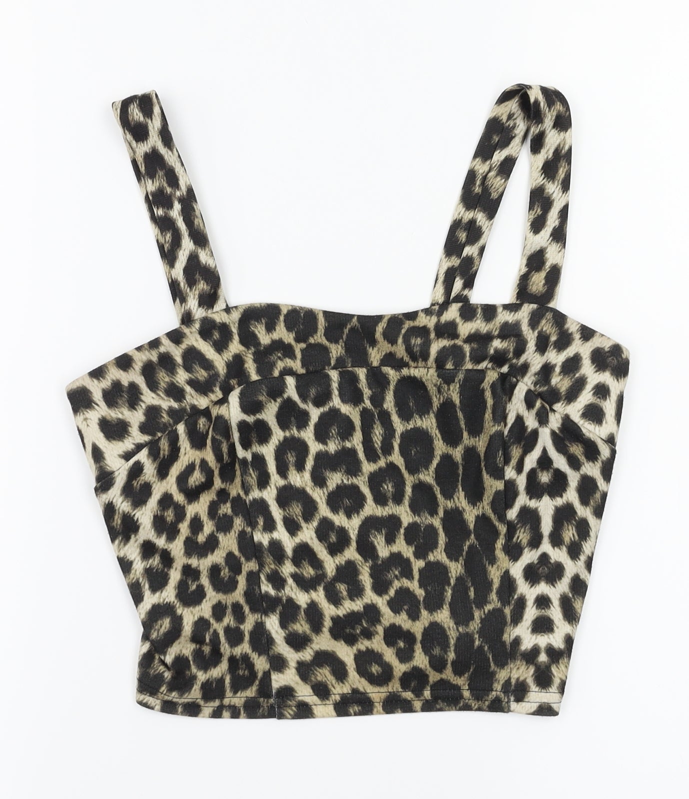 River island  Womens Brown Animal Print  Cropped T-Shirt Size 6