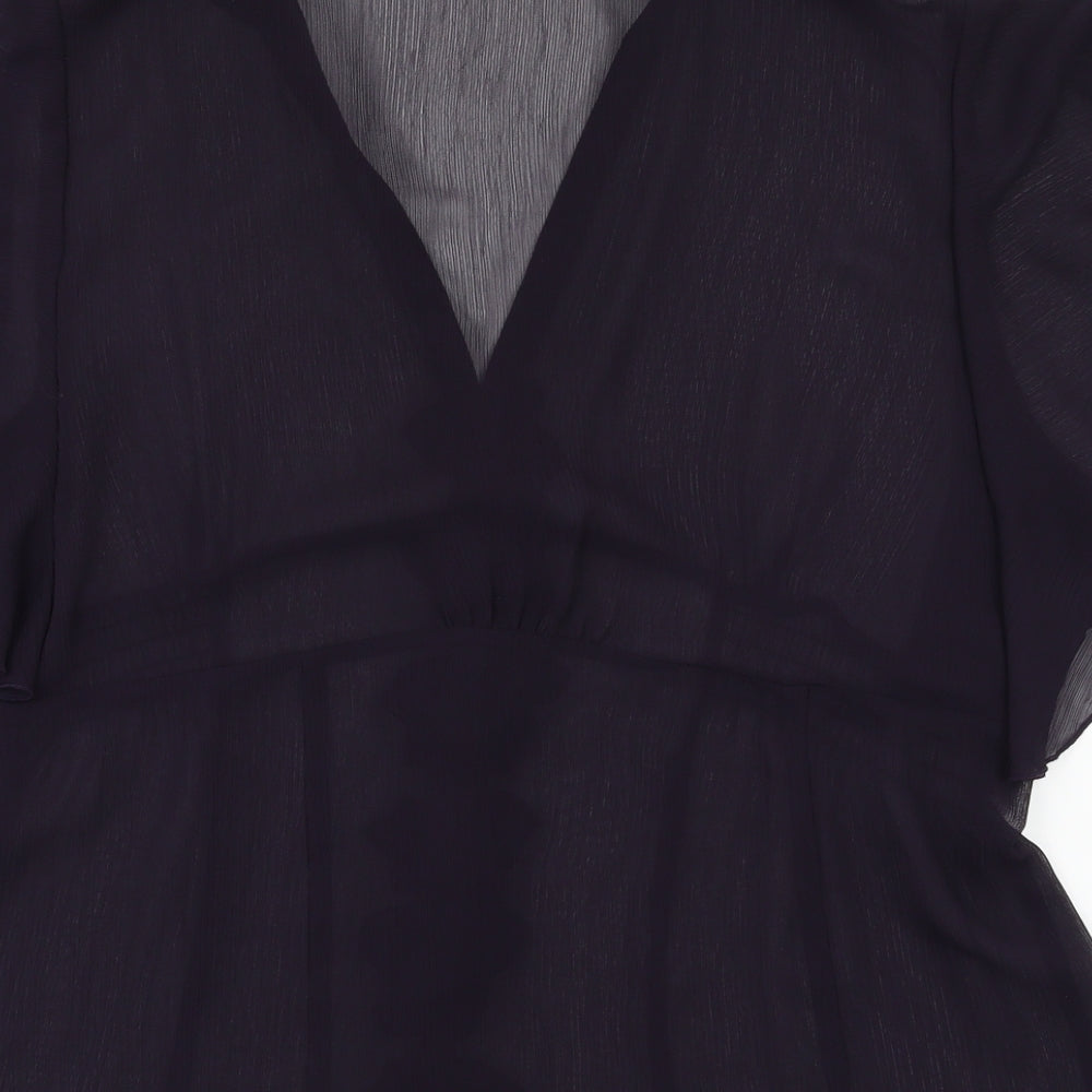 Per Una Womens Purple Floral  Basic Blouse Size 18