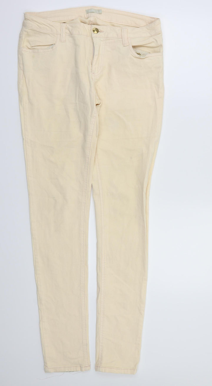 b.young Womens Ivory Skinny Jeans Size 30 L32 in