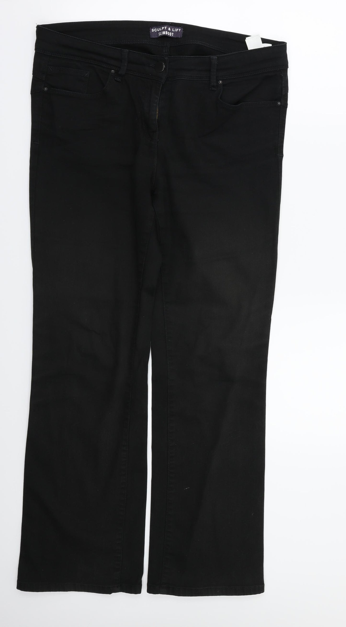 M&S Womens Black   Straight Jeans Size 14 L29 in