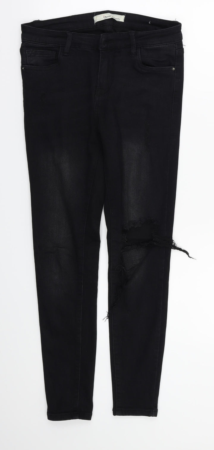 Queen Hearts Womens Black Skinny Jeans Size M L28 in