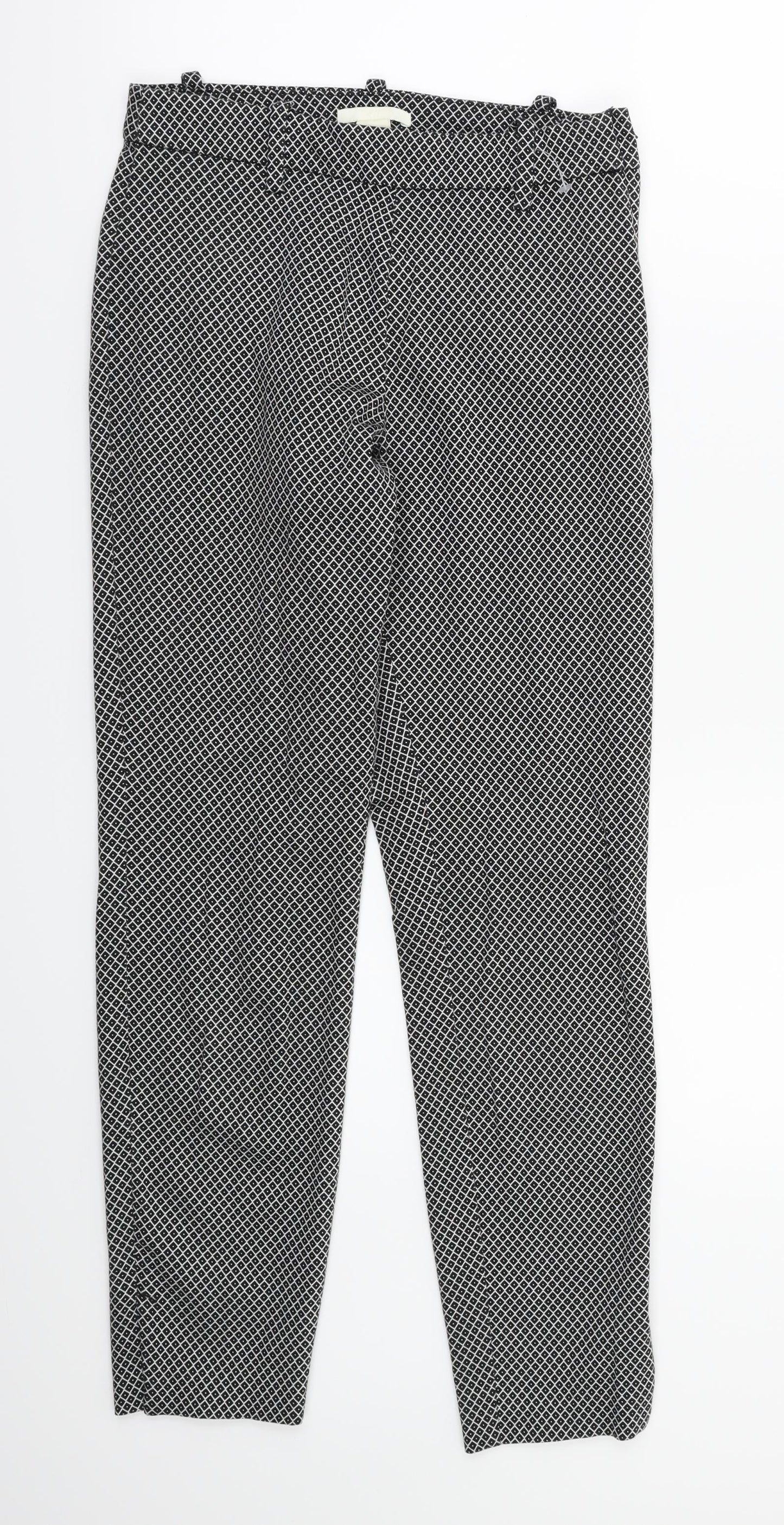 H&M Womens Grey Argyle/Diamond  Sweatpants Trousers Size 6 L27 in