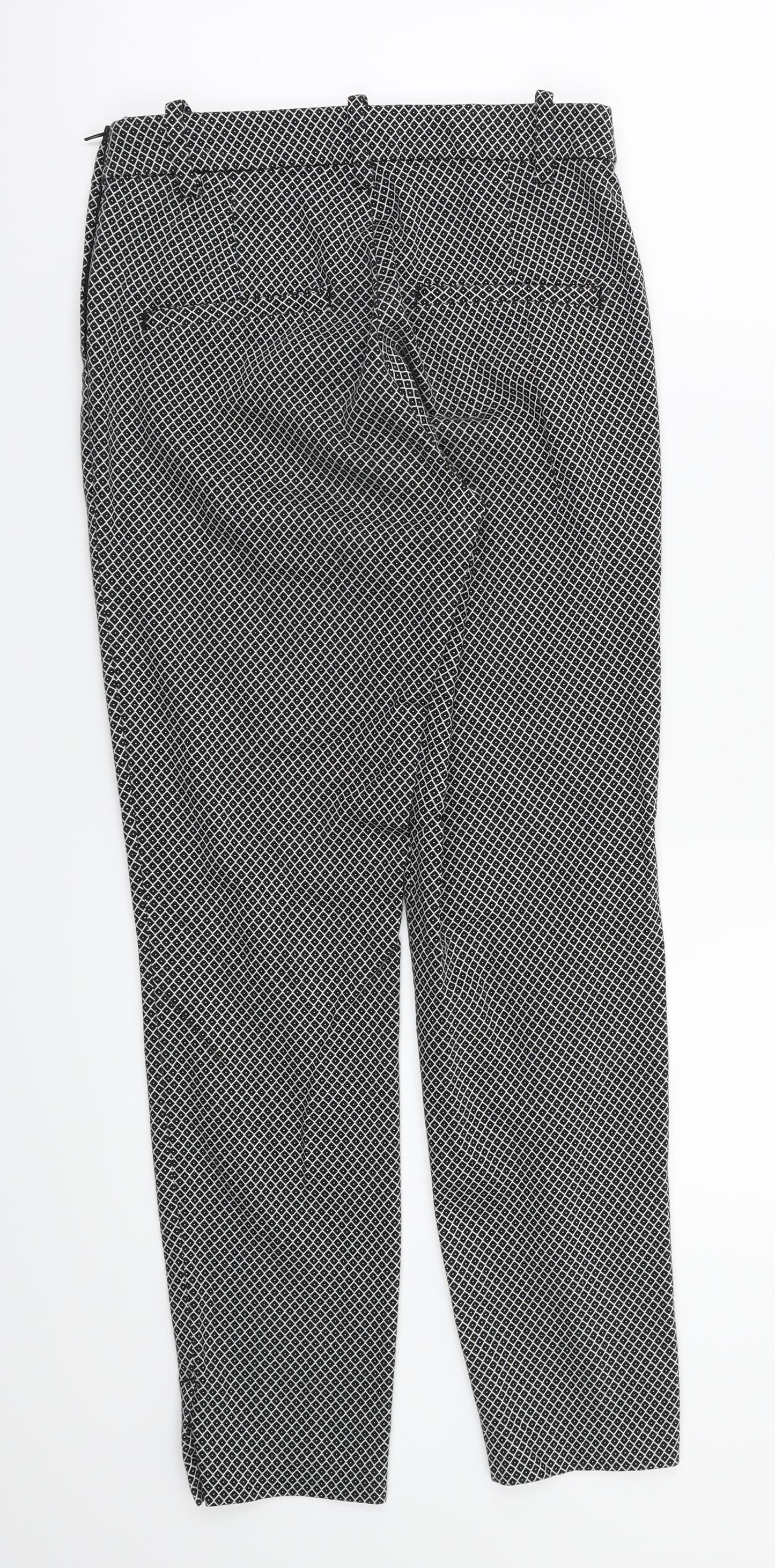 H&M Womens Grey Argyle/Diamond  Sweatpants Trousers Size 6 L27 in