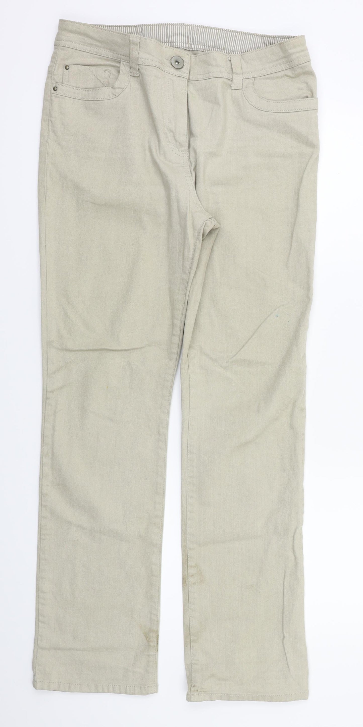M&S Womens Beige   Straight Jeans Size 12 L30 in