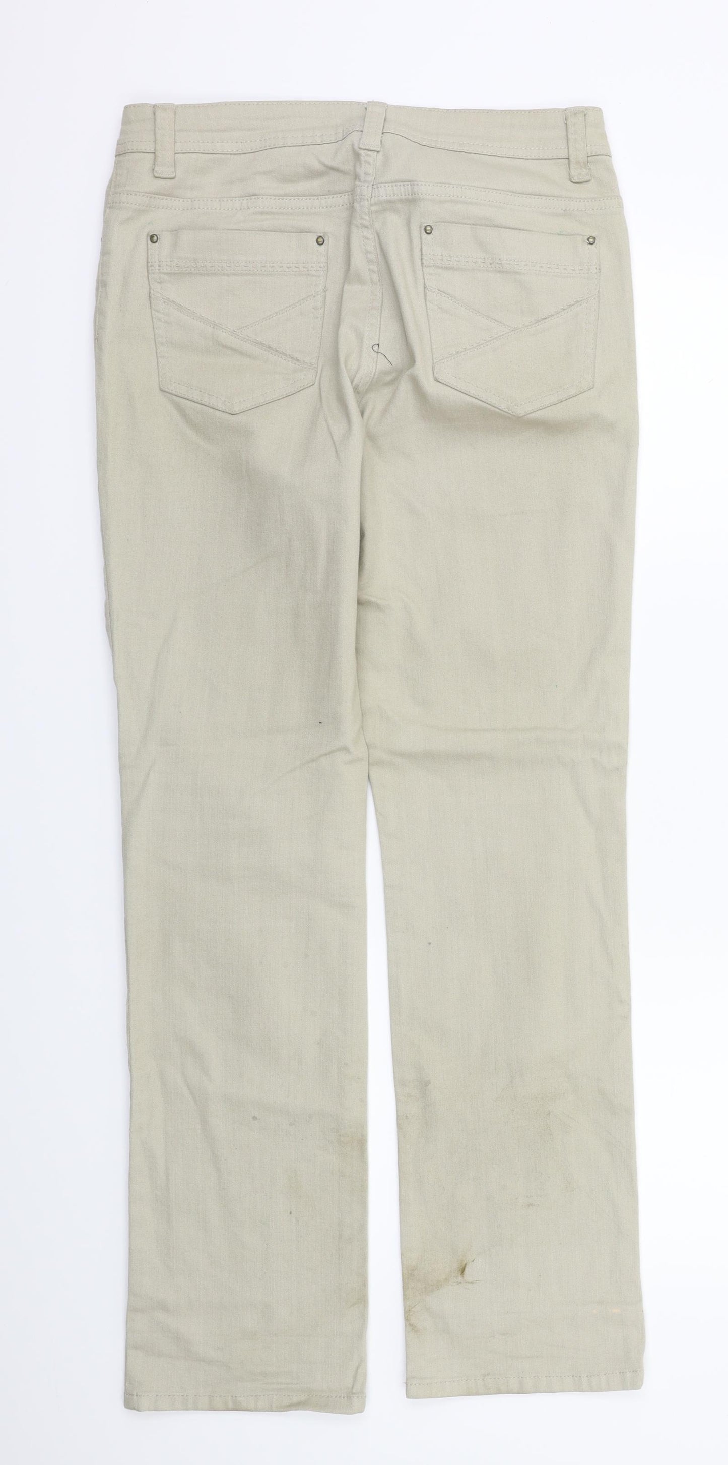 M&S Womens Beige   Straight Jeans Size 12 L30 in