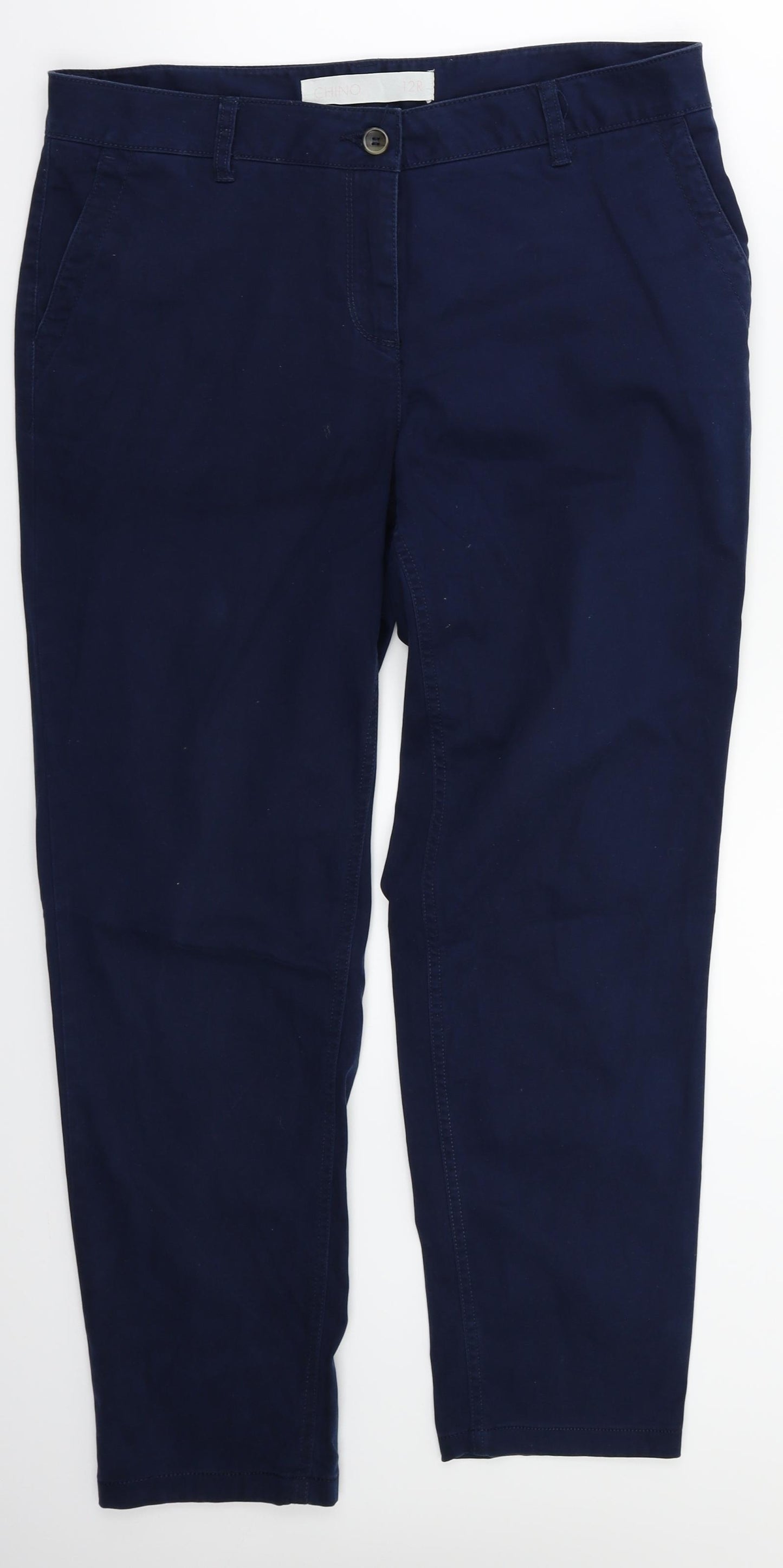 NEXT Womens Blue   Chino Trousers Size 12 L28 in