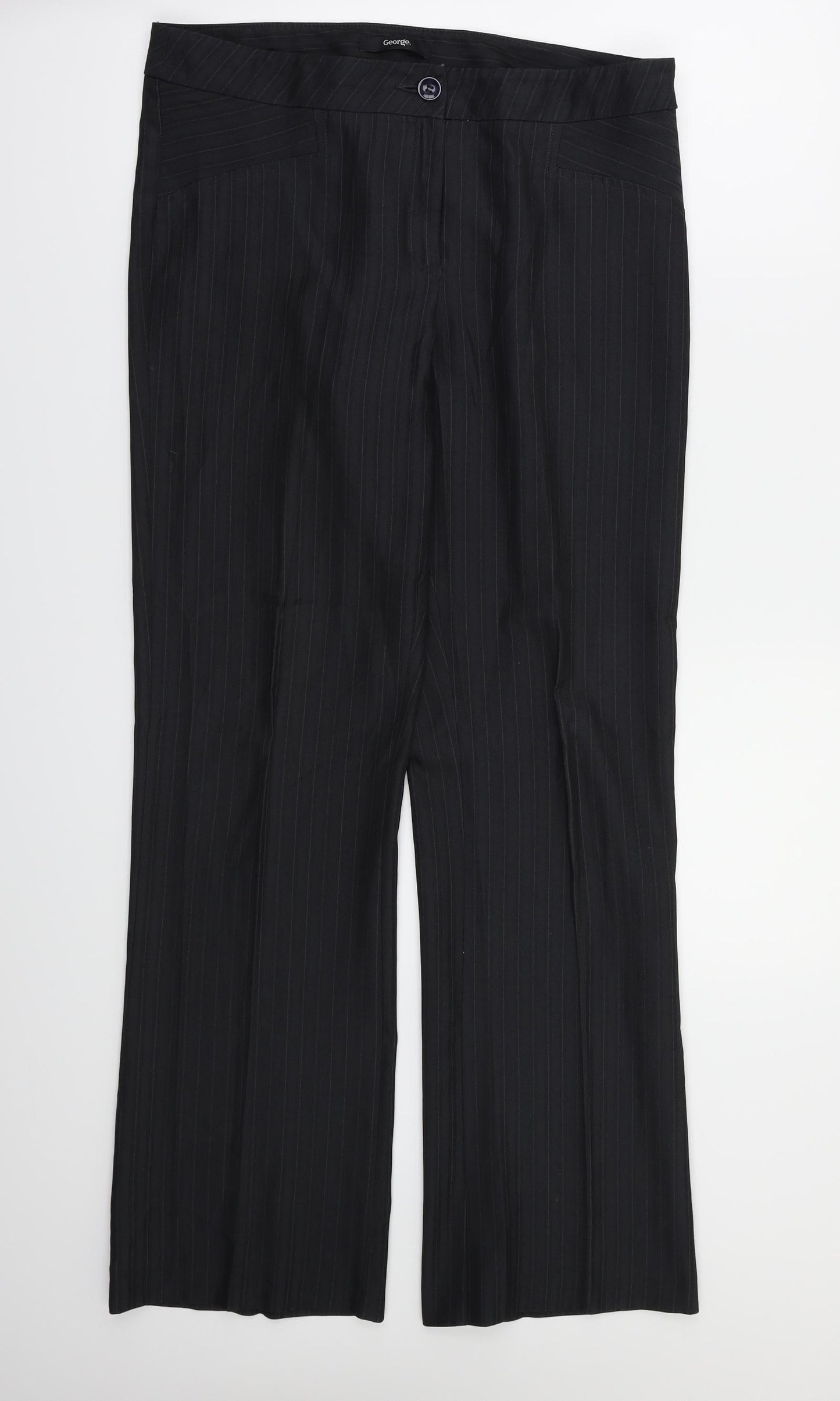 George Womens Grey Striped  Trousers  Size 10 L29 in