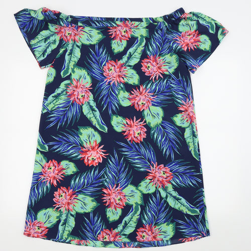 Asda George Womens Blue Floral  Fit & Flare  Size 12