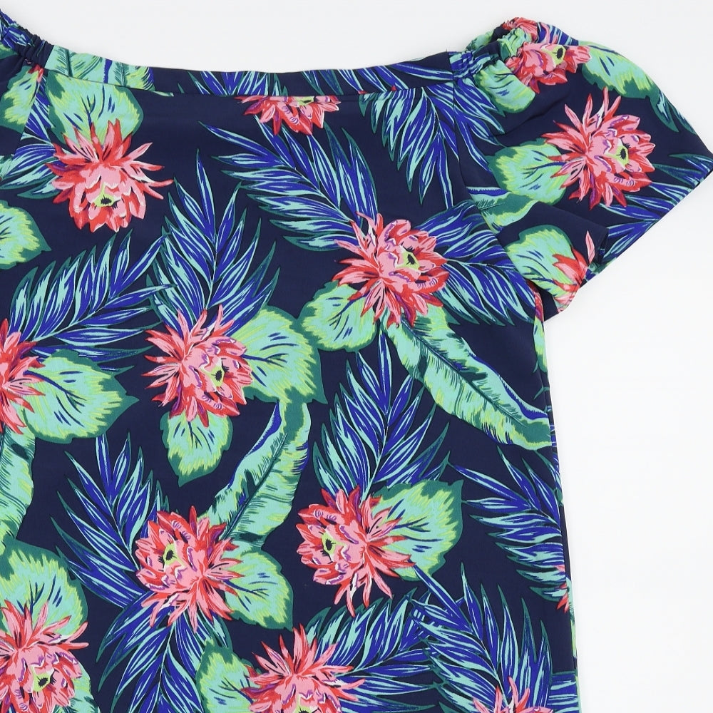 Asda George Womens Blue Floral  Fit & Flare  Size 12