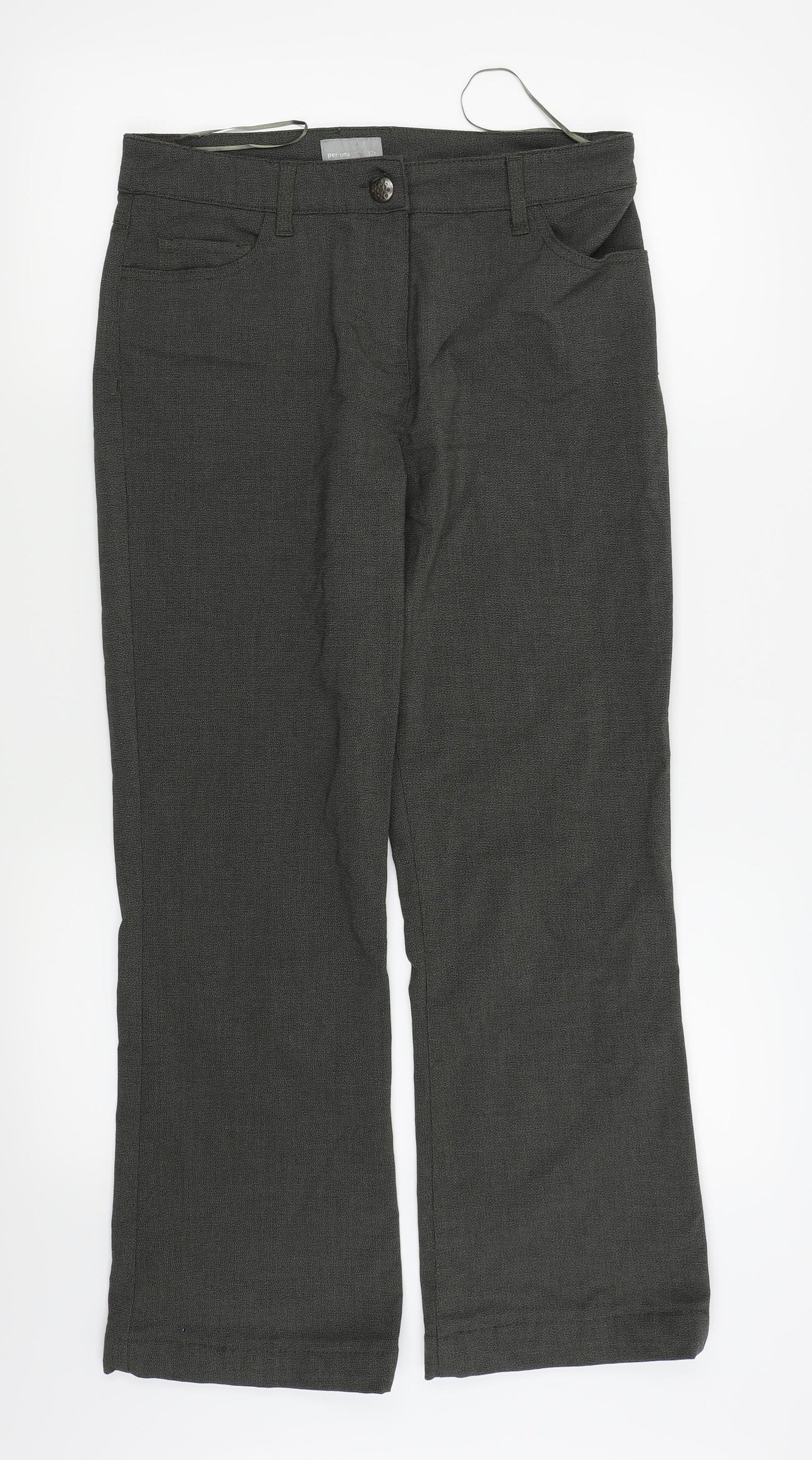 Per Una Womens Green   Trousers  Size 12 L25 in