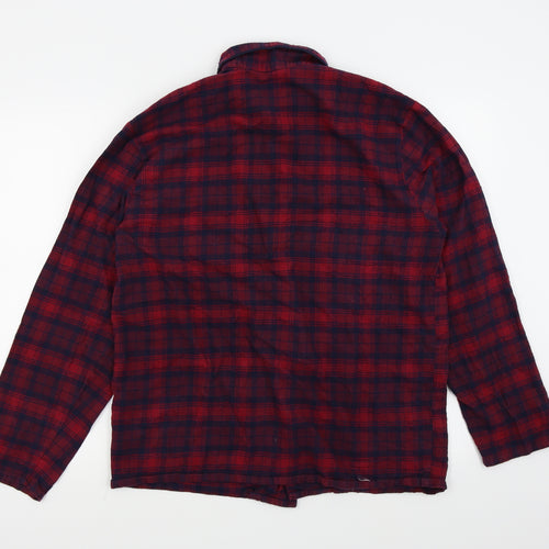 M&S Mens Red Check   Button-Up Size M