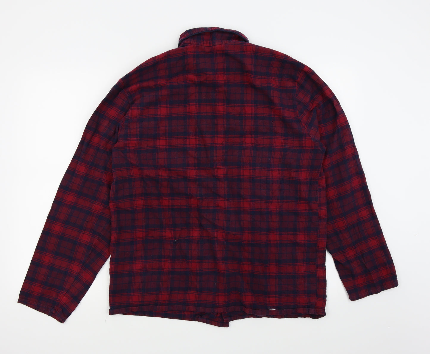 M&S Mens Red Check   Button-Up Size M