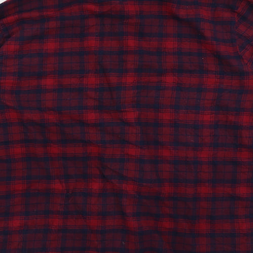 M&S Mens Red Check   Button-Up Size M
