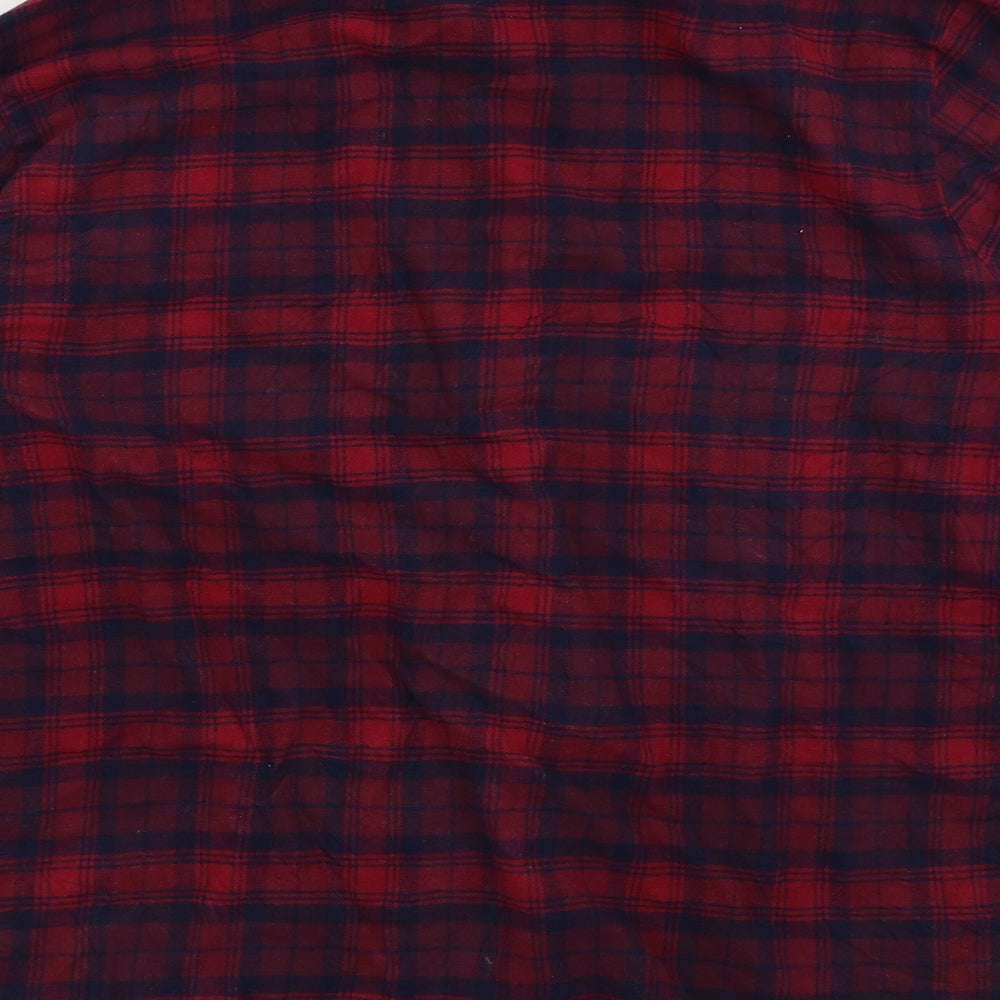 M&S Mens Red Check   Button-Up Size M
