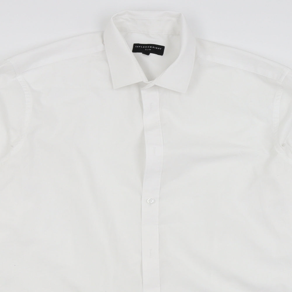 taylor&wright Mens White    Dress Shirt Size 15.5