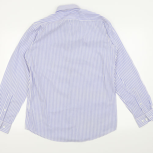 Goodsouls Mens White Striped   Dress Shirt Size 15