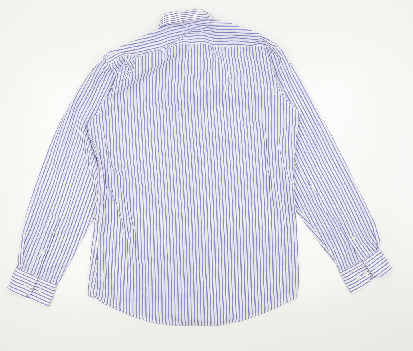 Goodsouls Mens White Striped   Dress Shirt Size 15