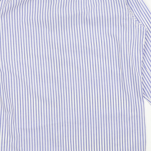 Goodsouls Mens White Striped   Dress Shirt Size 15