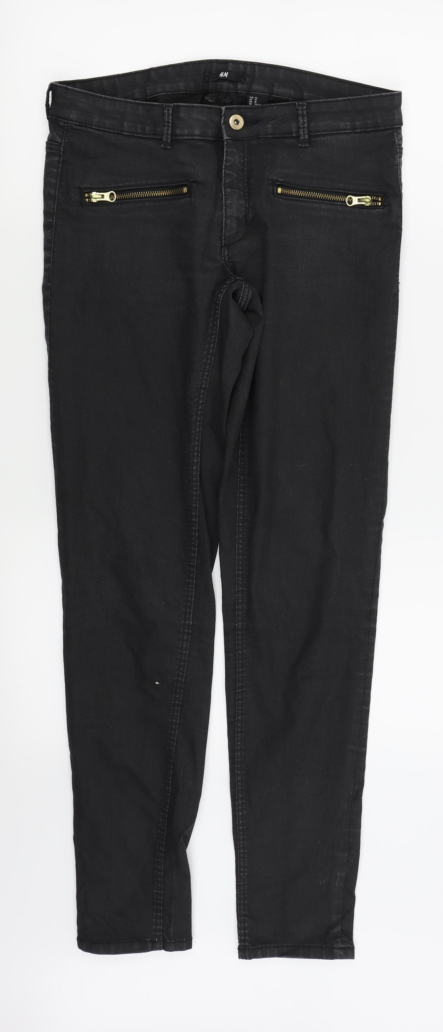 H&M Womens Black   Skinny Jeans Size 10 L28 in