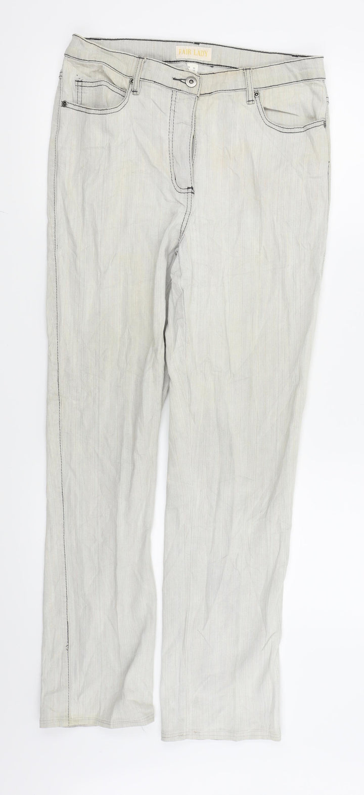 Fair Lady Womens Grey Skinny Jeans Size 14 L27 in
