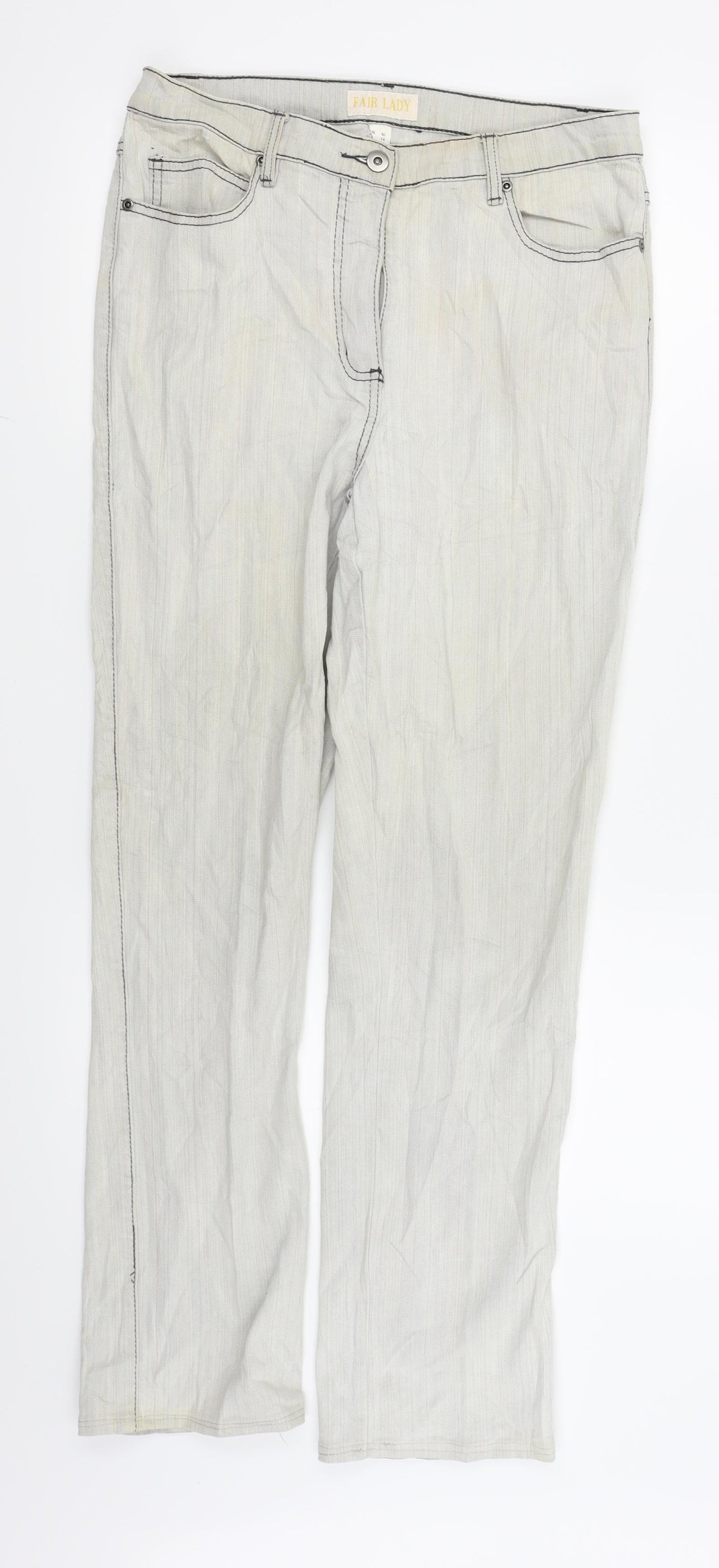Fair Lady Womens Grey   Skinny Jeans Size 14 L27 in