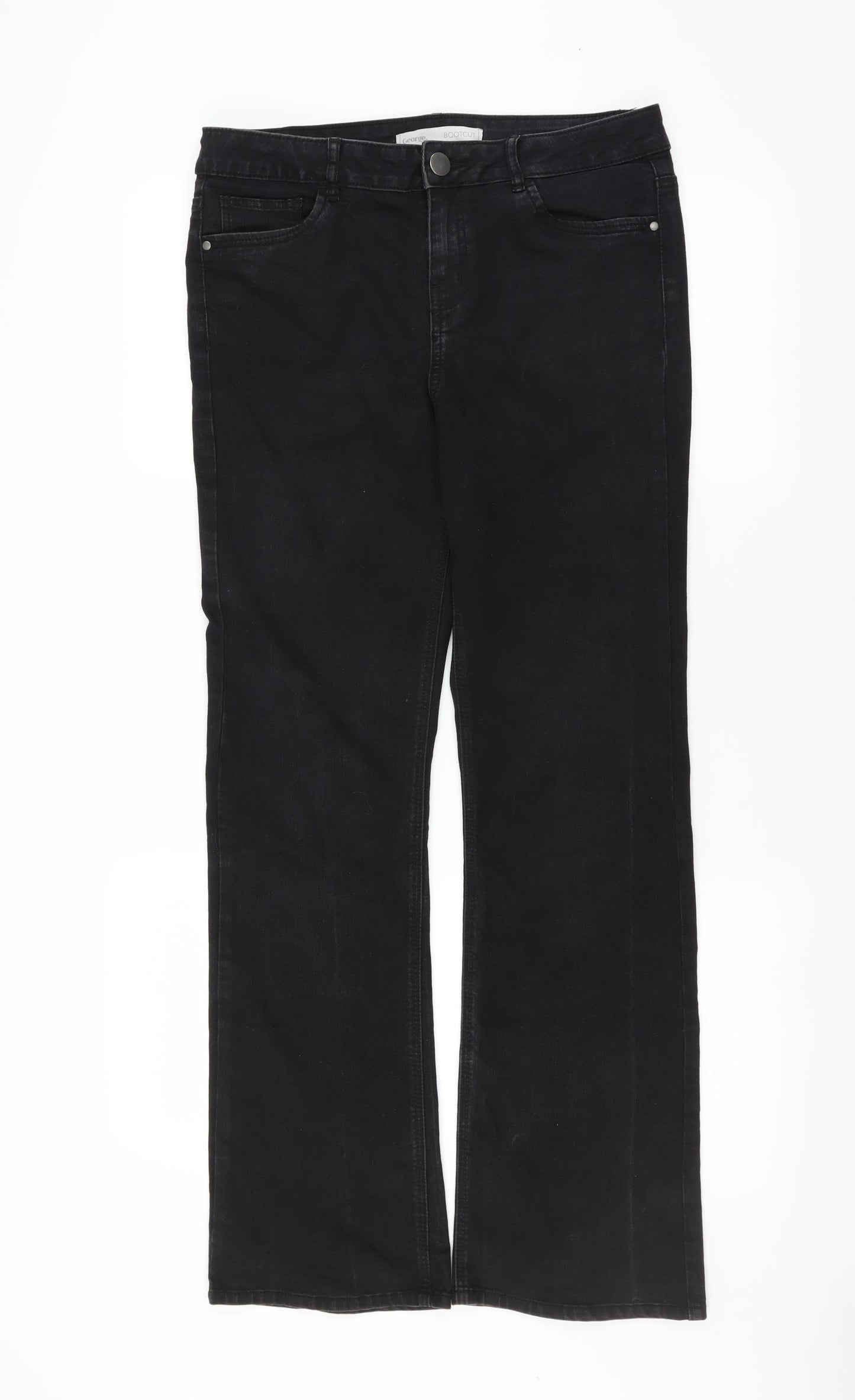 George Womens Black  Denim Bootcut Jeans Size 12 L30 in - bootcut