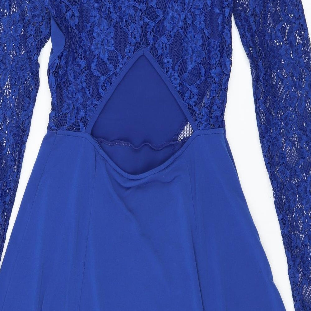 Divided by H&M Womens Blue   Fit & Flare  Size 10  - lace sleeves