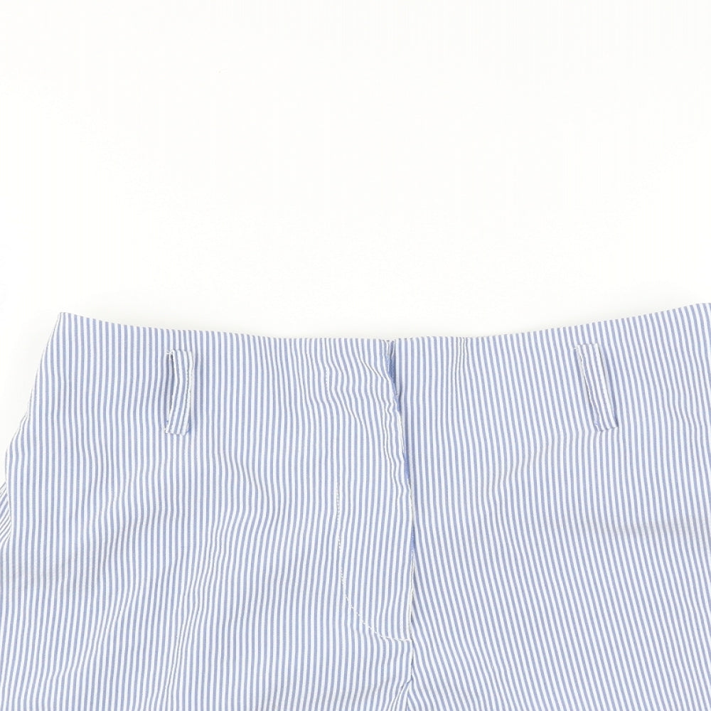 Peacocks Womens Blue Striped  Hot Pants Shorts Size 12