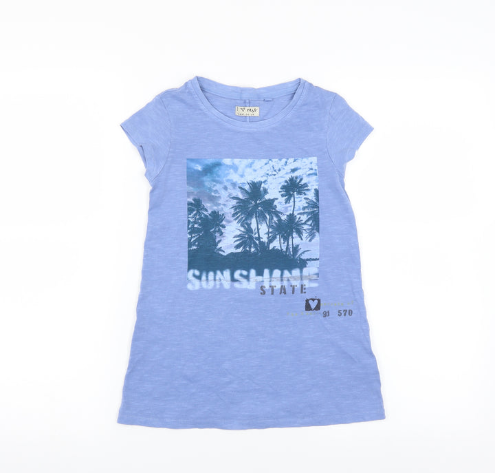 NEXT Girls Blue   T-Shirt Dress  Size 7 Years  - sunshine state