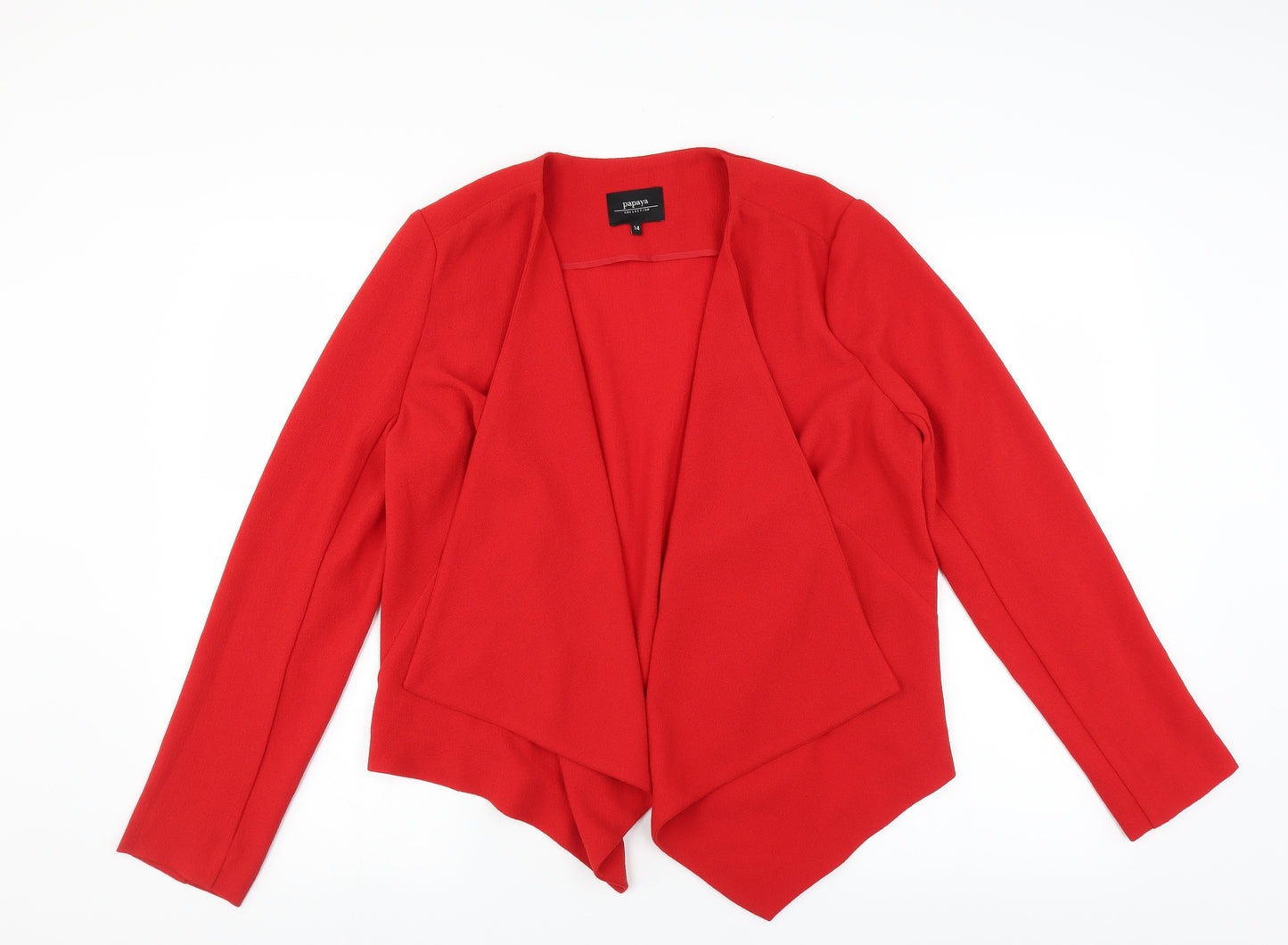 Papaya Womens Red   Jacket Blazer Size 14  - waterfall front