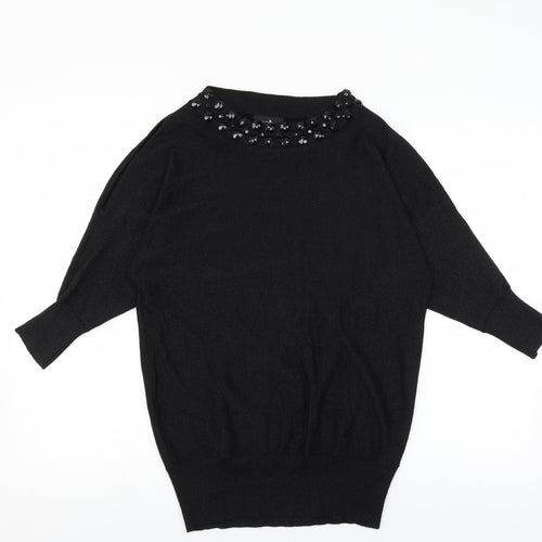 Wallis Womens Black   Pullover Jumper Size S  - cold shoudler