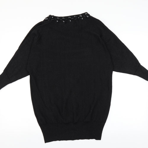 Wallis Womens Black   Pullover Jumper Size S  - cold shoudler