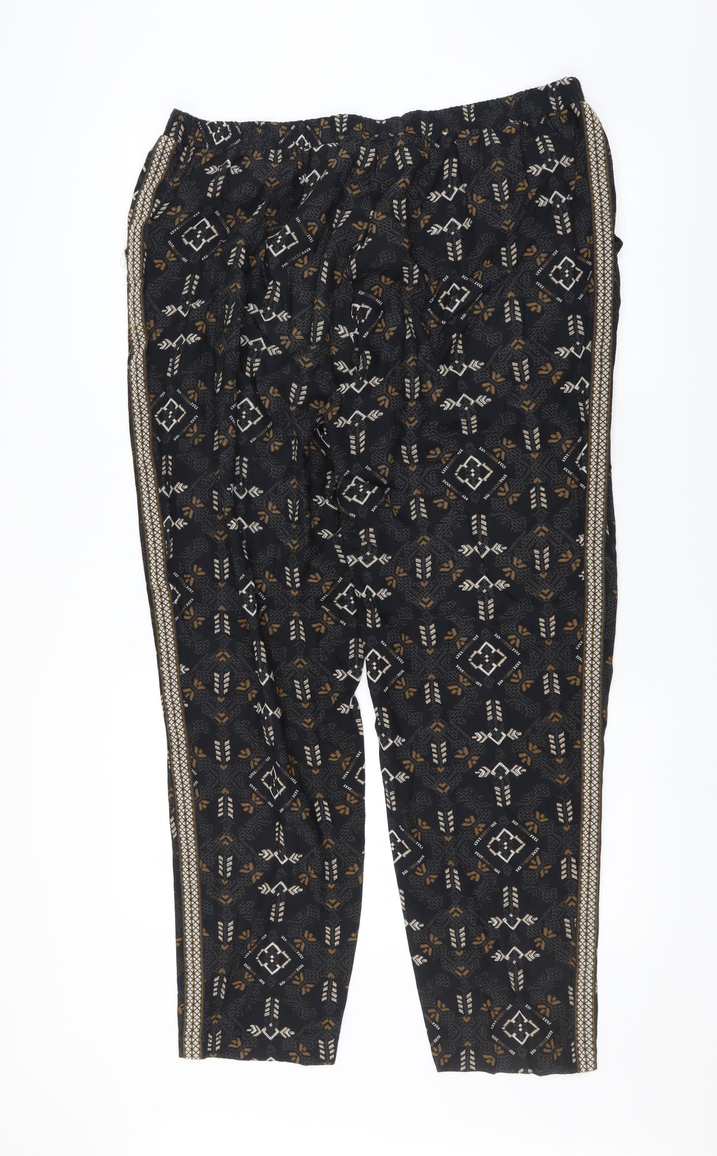 NEXT Womens Black Geometric  Trousers  Size 16 L30 in - long Leg