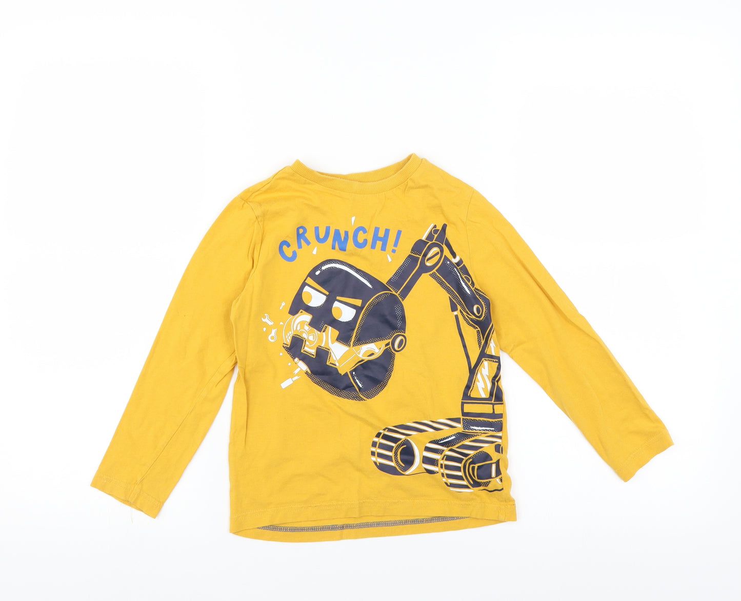 F&F Boys Yellow   Basic T-Shirt Size 5-6 Years  - digger