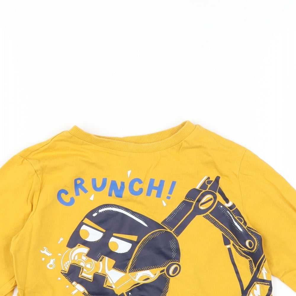 F&F Boys Yellow   Basic T-Shirt Size 5-6 Years  - digger