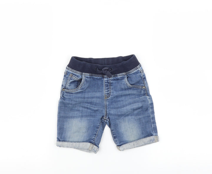 Matalan Boys Blue Denim Bermuda Shorts Size 3-4 Years - jogger waist