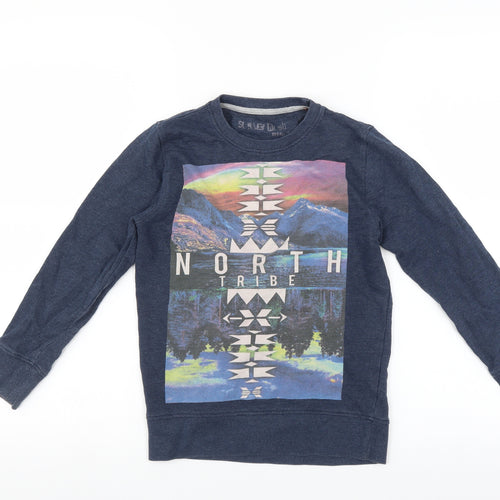 Matalan Boys Blue   Pullover Sweatshirt Size 6 Years  - north tribe