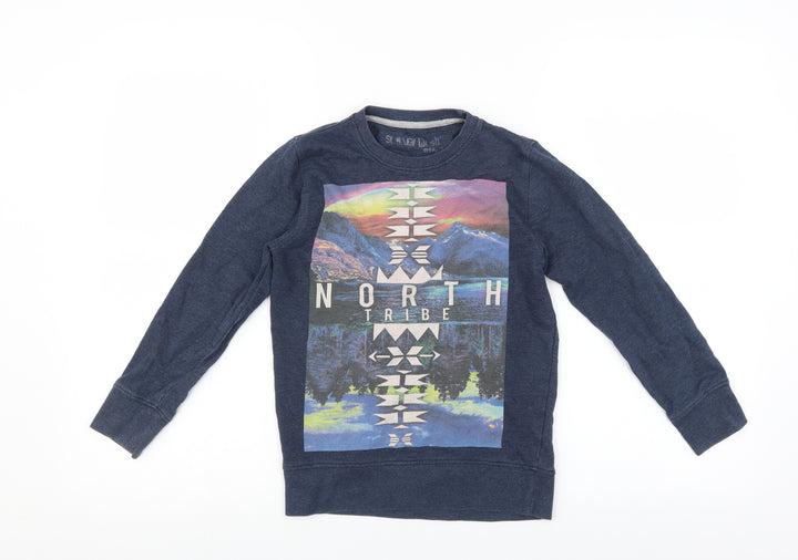 Matalan Boys Blue   Pullover Sweatshirt Size 6 Years  - north tribe
