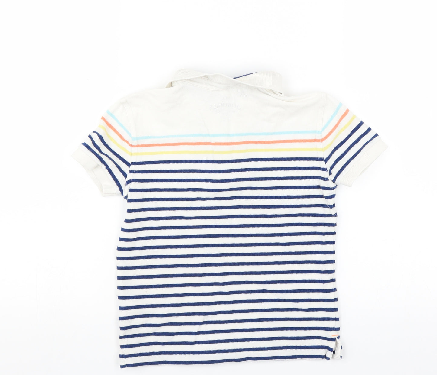 Marks and Spencer Boys White Striped  Basic Polo Size 5-6 Years