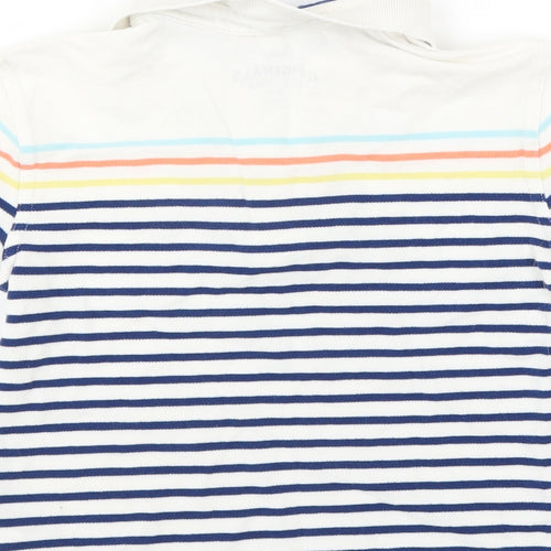 Marks and Spencer Boys White Striped  Basic Polo Size 5-6 Years
