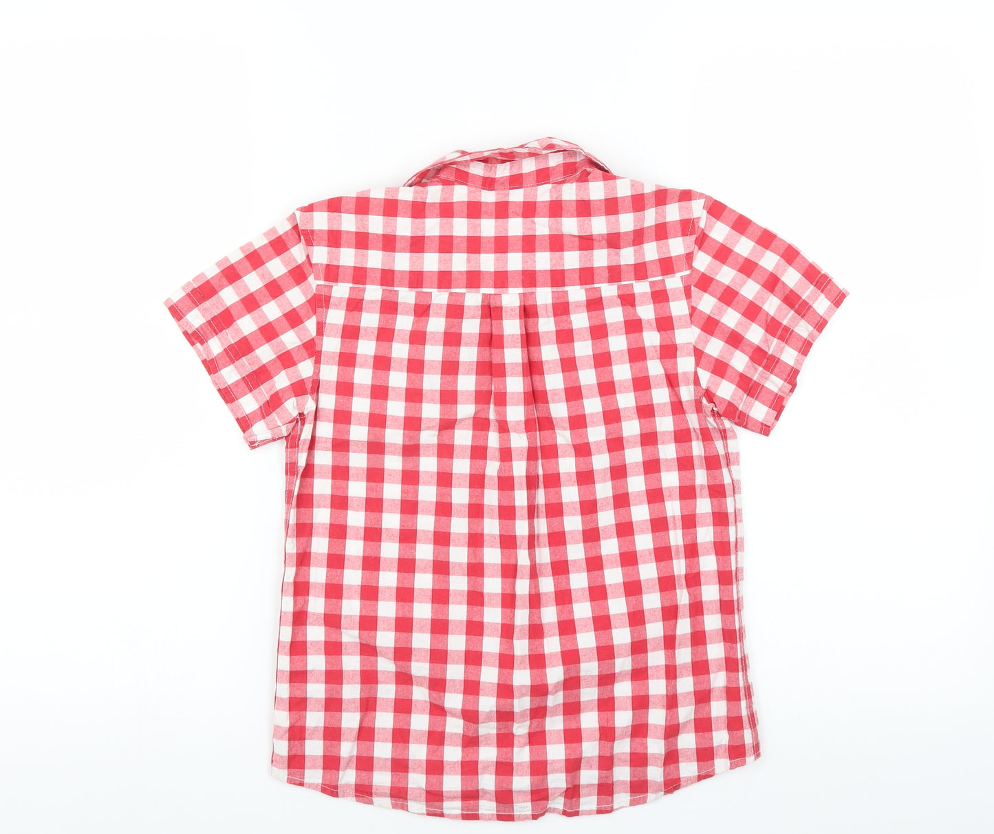 Vertbaudet Boys Red Check  Basic Button-Up Size 8 Years