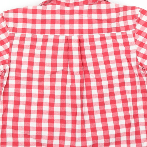 Vertbaudet Boys Red Check  Basic Button-Up Size 8 Years