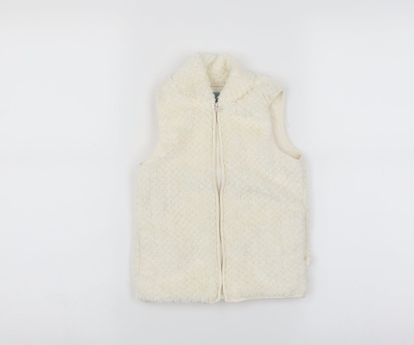 Baby Gap Girls Ivory   Gilet Jacket Size 5 Years  - fluffy