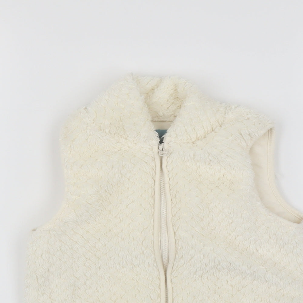 Baby Gap Girls Ivory   Gilet Jacket Size 5 Years  - fluffy